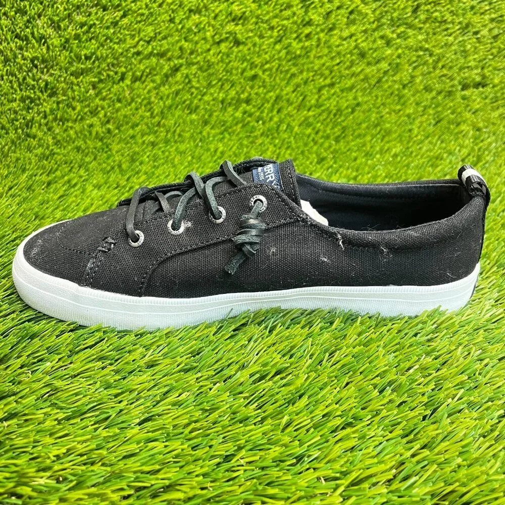 Sperry Crest Vibe Womens Size 8.5 Linen Black Casual Walking Shoes Sneakers_2